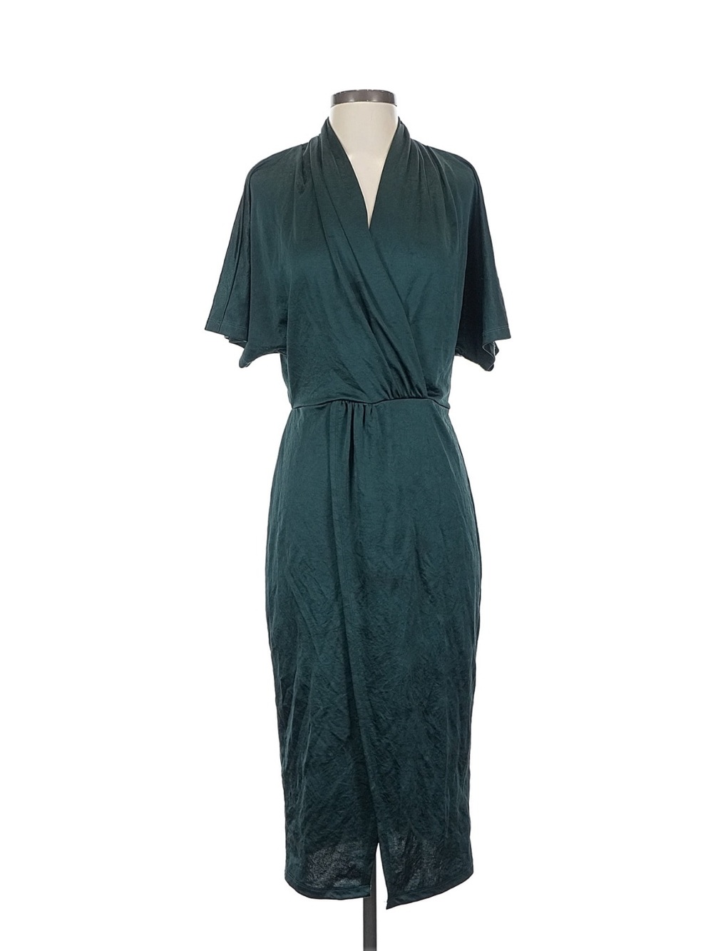 Leota Teal Wrap Midi Dress Sz S